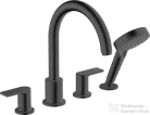 Hansgrohe VERNIS SHAPE 4 üléses peremre szerelhető kád csaptelep, matt fekete 71459670