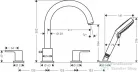 Hansgrohe VERNIS SHAPE 4 üléses peremre szerelhető kád csaptelep, matt fekete 71459670