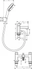 Hansgrohe VERNIS SHAPE kádperemre szerelhető kádtöltő csaptelep, zuhanyszettel, króm 71462000