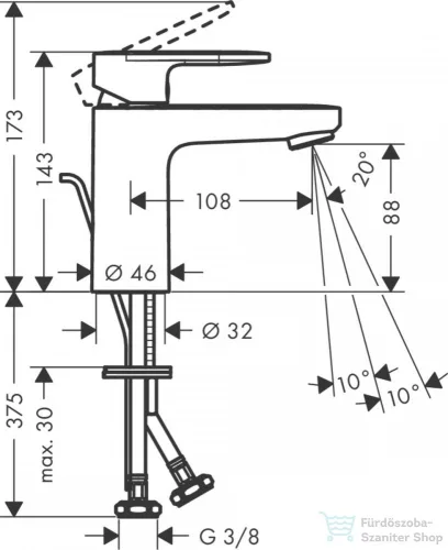 Hansgrohe VERNIS BLEND mosdó csaptelep 100,automata leeresztővel, króm 71551000