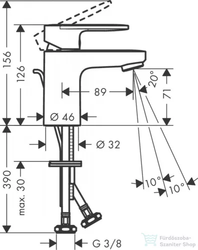 Hansgrohe VERNIS BLEND mosdó csaptelep 70 fém automata leeresztővel, króm 71557000