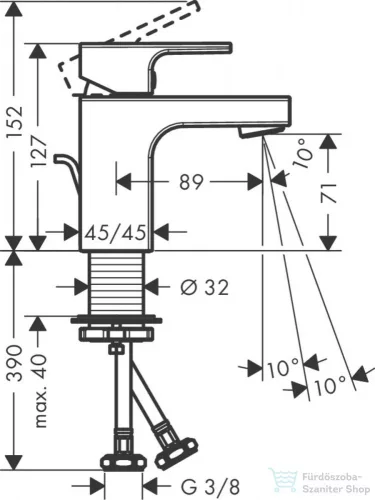 Hansgrohe VERNIS SHAPE 70 mosdócsaptelep automata leeresztővel, króm 71560000