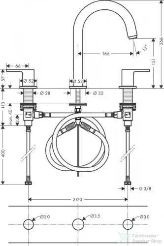 Hansgrohe VERNIS SHAPE 3 üléses mosdócsaptelep automata leeresztővel, matt fekete 71563670