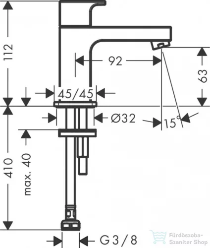 Hansgrohe VERNIS SHAPE hidegvizes mosdó csaptelep, leeresztő nélkül, matt fekete 71592670