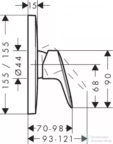 Hansgrohe LOGIS falsík alatti kád / zuhany csaptelep, króm 71605000