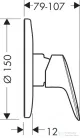 Hansgrohe LOGIS falsík alatti kád / zuhany csaptelep, króm 71606000