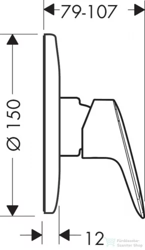 Hansgrohe LOGIS falsík alatti kád / zuhany csaptelep, króm 71606000