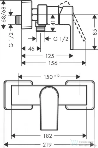 Hansgrohe VERNIS SHAPE zuhanycsaptelep zuhanyszett nélkül,króm 71650000