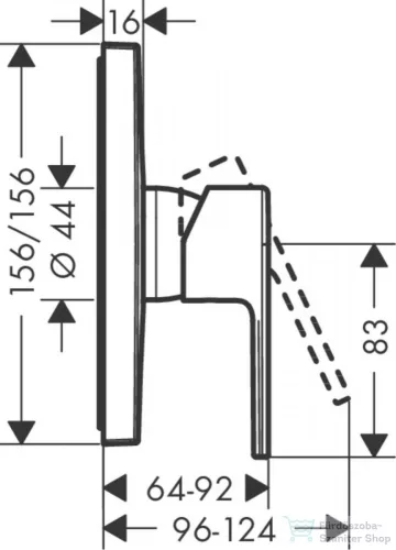 Hansgrohe VERNIS SHAPE falsík alatti kád /zuhany csaptelep, matt fekete 71668670