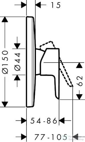 Hansgrohe NEOVIS Q falsík alatti kád/zuhany csaptelep alaptest nélkül, króm 71682000
