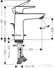 Hansgrohe TALIS E egykaros mosdó csaptelep 110 LowFlow 3.5 liter/perc, automata leeresztővel, króm 71715000
