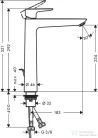 Hansgrohe TALIS E 240 magasított mosdó csaptelep, automata leeresztővel, króm 71716000