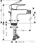 Hansgrohe TALIS E bidé csaptelep, automata leeresztővel, króm 71720000