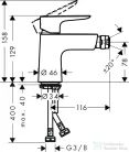 Hansgrohe HG Talis E egykaros bidécsaptelep push-open lefolyó-garnitúrával 71721000