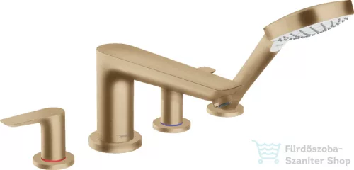 Hansgrohe TALIS E 4 üléses kádperemre szerelhető kád csaptelep, szálcsiszolt bronz 71748140