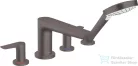 Hansgrohe TALIS E 4 üléses kádperemre szerelhető kád csaptelep, szálcsiszolt fekete/króm 71748340