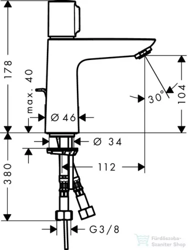 Hansgrohe TALIS SELECT E egykaros mosdó csaptelep 110, automata leeresztővel, króm 71750000