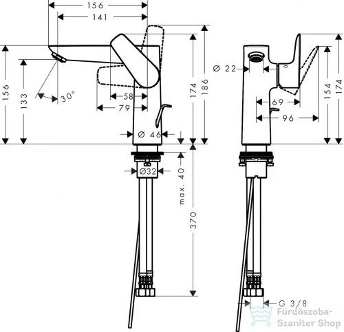 Hansgrohe TALIS E 150 mosdó csaptelep, automata leeresztővel, polírozott arany 71754990