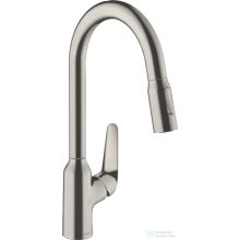   Hansgrohe FOCUS 220 kihúzható fejes mosogató csaptelep,2 jet, rozsdamentes acél hatású 71800800