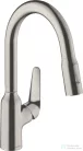 Hansgrohe FOCUS M42 180 kihúzható fejes mosogató csaptelep,2 jet, rozsdamentes acél hatású 71801800