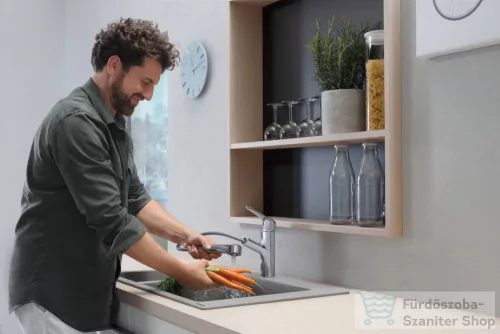 Hansgrohe FOCUS M42 mosogató csaptelep kihúzható kifolyóval,1 jet, króm 71814000