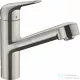 Hansgrohe FOCUS M42 mosogató csaptelep kihúzható kifolyóval,1 jet, nemesacél felület 71814800