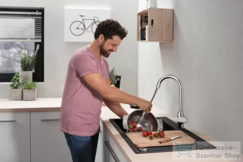 Hansgrohe FOCUS M42 mosogató csaptelep kihúzható kifolyóval,2 jet,S-Box króm 71820000