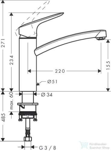 Hansgrohe Logis egykaros konyhai csaptelep 71832