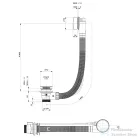 Sapho POLYSAN kád le- és túlfolyó, bovdenes, 600mm, átm.:72mm, króm (71850)