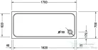 Duravit D-CODE 170x70 cm-es zuhanytálca Antislip bevonattal,leeresztő nélkül, 720096000000001