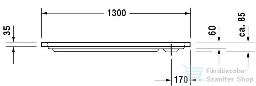 Duravit D-CODE 130x75 cm-es zuhanytálca leeresztő nélkül, 720098000000000