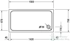 Duravit D-CODE 150x75 cm-es zuhanytálca leeresztő nélkül, 720099000000000