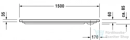 Duravit D-CODE 150x75 cm-es zuhanytálca leeresztő nélkül, 720099000000000