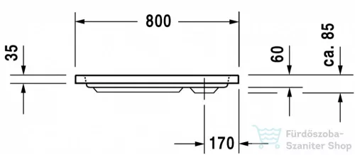 Duravit D-CODE 80x80 cm-es zuhanytálca leeresztő nélkül, 720101000000000