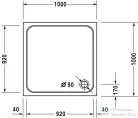Duravit D-CODE 100x100 cm-es zuhanytálca leeresztő nélkül, 720103000000000