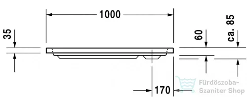 Duravit D-CODE 100x100 cm-es zuhanytálca leeresztő nélkül, 720103000000000