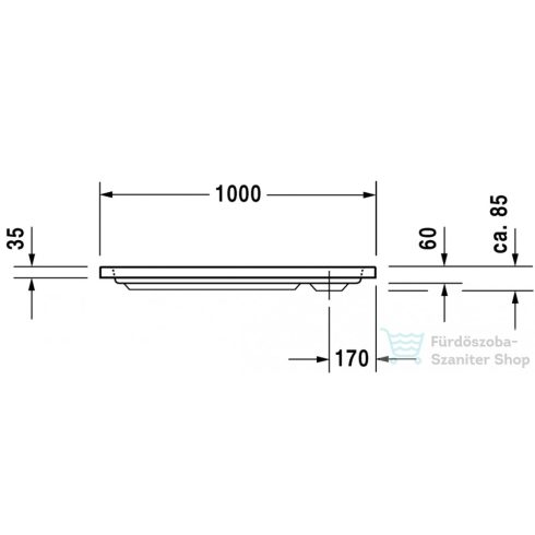 Duravit D-CODE 100x80 cm-es zuhanytálca leeresztő nélkül, Antislip bevonattal 720106000000001