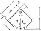 Duravit D-CODE 90x90 íves zuhanytálca,Antislip bevonattal 720108000000001