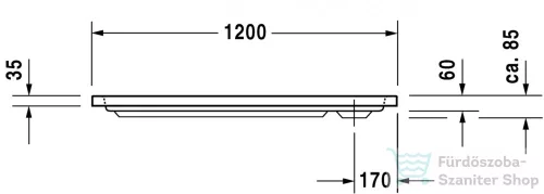 Duravit D-CODE 120x80 cm-es zuhanytálca leeresztő nélkül, 720113000000000