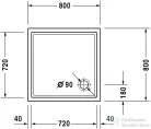 Duravit STARCK TUBS & SHOWERS Slimline 80x80 cm-es zuhanytálca,720114000000000
