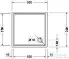 Duravit STARCK TUBS & SHOWERS Slimline 90x90 cm-es zuhanytálca,720115000000000