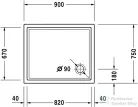 Duravit STARCK TUBS & SHOWERS Slimline 90x75 cm-es zuhanytálca Antislip bevonattal 720117000000001