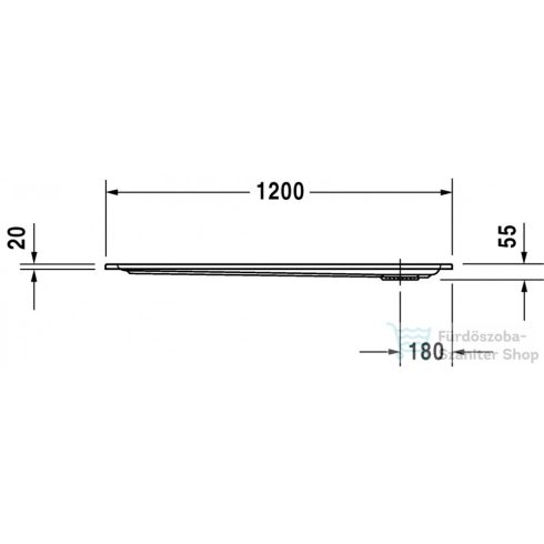Duravit STARCK TUBS & SHOWERS Slimline 120x100 cm-es zuhanytálca Antislip bevonattal 720123000000001