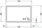 Duravit STARCK TUBS & SHOWERS Slimline 140x90 cm-es zuhanytálca Antislip bevonattal 720126000000001