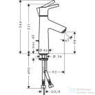 Hansgrohe TALIS S 100 egykaros mosdó csaptelep, automata leeresztővel, króm 72020000