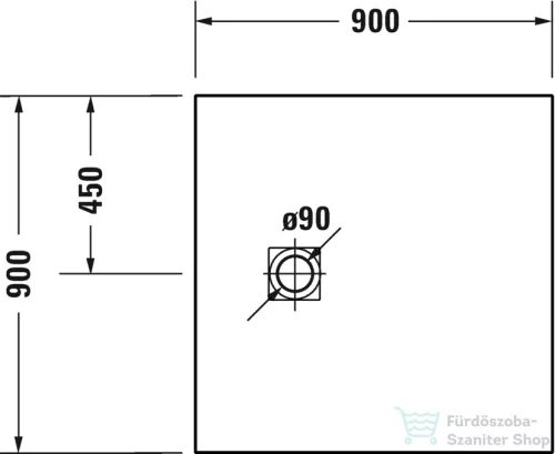 Duravit SUSTANO 90x90x3 cm-es zuhanytálca, Cream matt,720271620000000