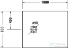 Duravit SUSTANO 100x80 cm-es zuhanytálca szifon nélkül, matt greige 720273640000000