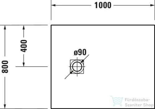 Duravit SUSTANO 100x80 cm-es zuhanytálca szifon nélkül, matt greige 720273640000000