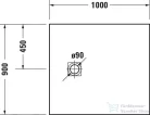 Duravit SUSTANO 100x90 cm-es zuhanytálca szifon nélkül, matt greige 720274640000000