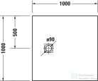 Duravit SUSTANO 100x100x3 cm-es zuhanytálca, Dark grey matt 720275650000000
